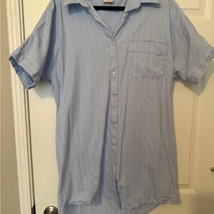 A New Day Light Blue Striped Mini Dress